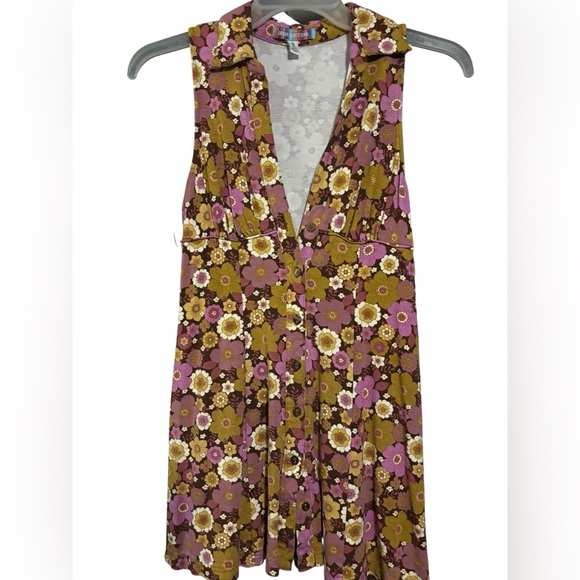 Urban Outfitters Dresses & Skirts - Urban Outfitters Tia Retro Empire Flowers Print Mini Dress EUC (M)